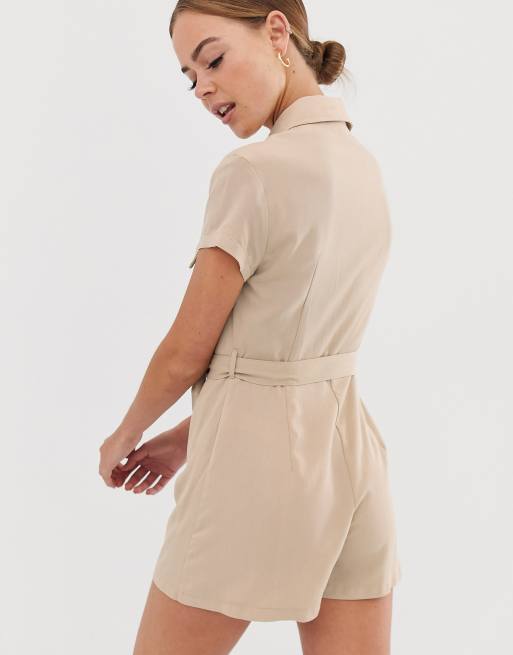 Utility cheap playsuit beige