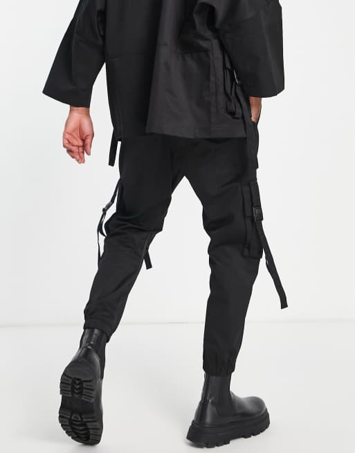 Bershka Utility Cargo Pants In Black ubicaciondepersonas.cdmx.gob.mx