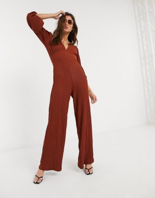 bershka red jumpsuit