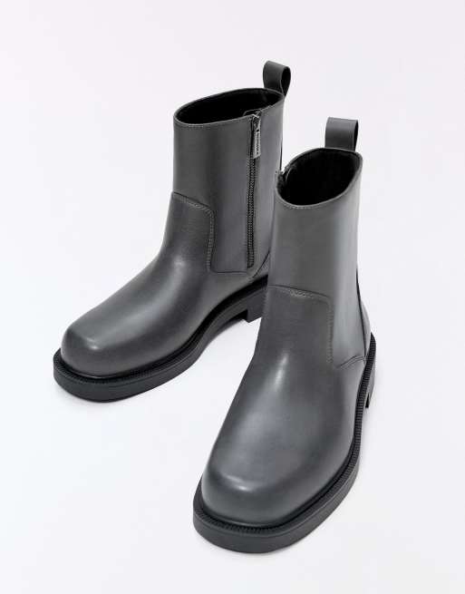 Bershka vardagliga ankelboots i grått, 4 av 6