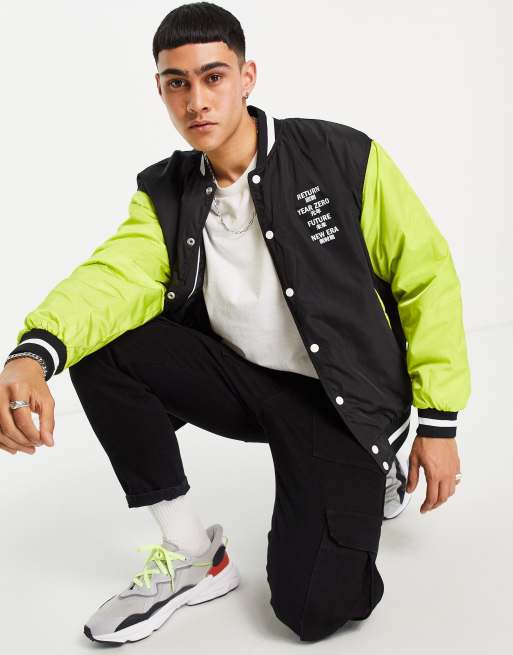  Yellow & Black Varsity Jacket, Men's Varsity Bomber Jacket