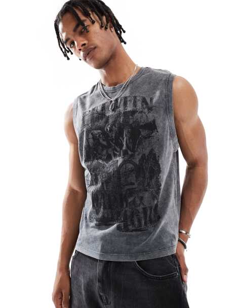 Bershka - Vasket grå oversized tanktop - view 1