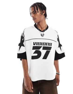 Bershka Bershka veriona v-neck jersey in white