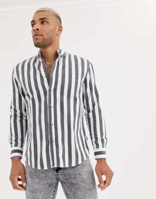 Grey white 2024 striped shirt