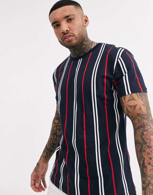 Vertical striped outlet t shirt mens