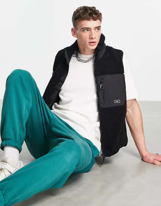Bershka - Vest i sort imiteret lammeskind