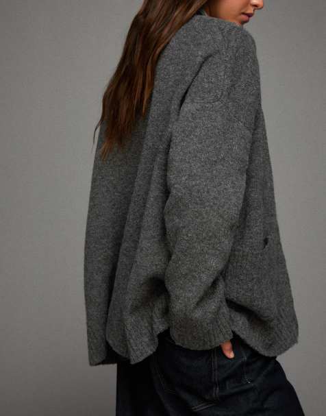 Bershka - Vest met V-hals in grijs - view 1