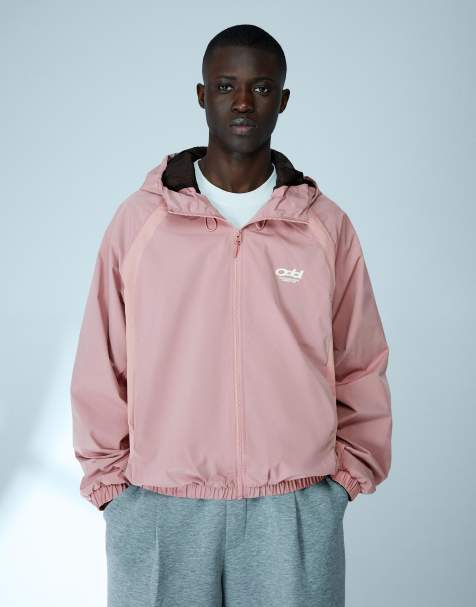 Bershka - Veste à capuche en tissu technique - Rose clair - view 1