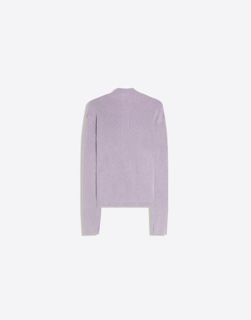 Bershka veste ajustée côtelée zippée violette, 6 de 6