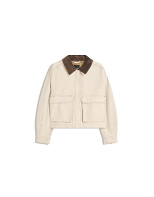 Bershka - Veste avec col en velours côtelé - Camel-Neutre