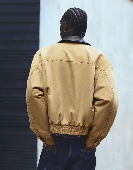 Bershka veste avec fermoirs et col contrastant beige, 3 de 7