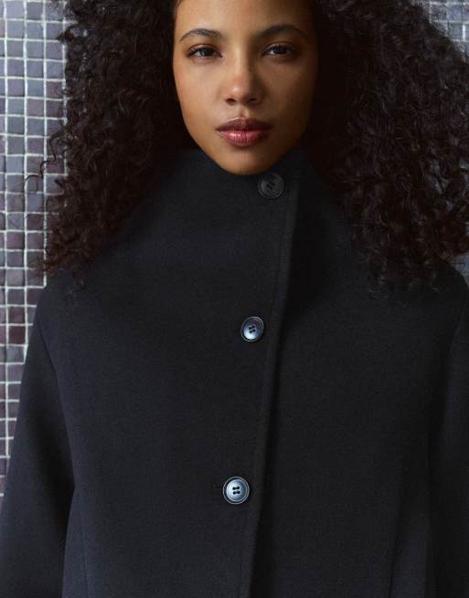 Bershka veste cache-cœur courte effet feutre bleue, 4 de 5