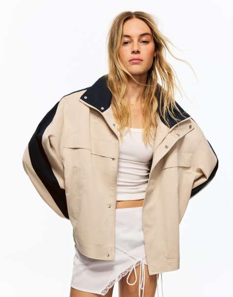 Bershka - Veste coupe-vent en coton - Beige - view 1