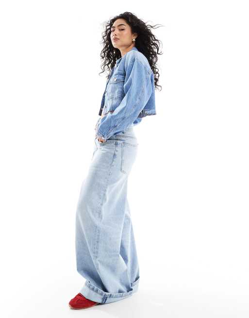 Bershka Veste En Jean Courte Bleu Vestes En Jean Et En Denim