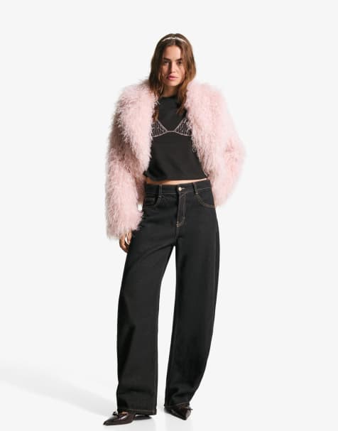 Bershka - Veste en fausse fourrure - Rose - view 1