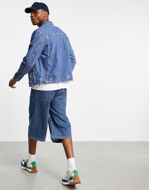 Veste en jean longue bershka clearance