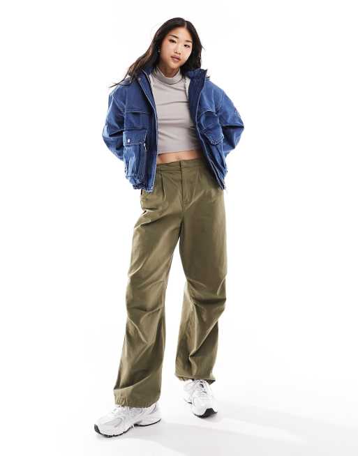 Bershka - Veste en jean fonctionnelle à capuche - Délavage moyen , 2 de 4