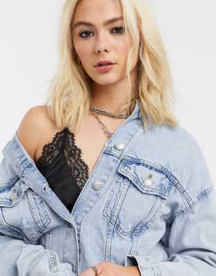 Bershka Veste En Jean Bleu Courte Bershka Veste En Jean Courte