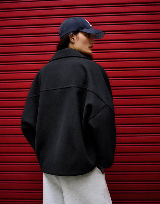 Bershka veste en laine à manches chauve-souris bleue, 3 de 6