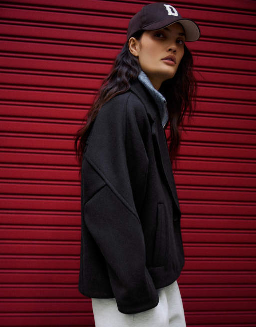 Bershka veste en laine à manches chauve-souris bleue, 5 de 6
