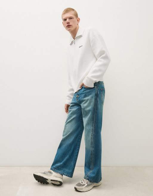 Bershka - Veste en maille coupe carrée à fermeture éclair - Blanc, 7 de 7