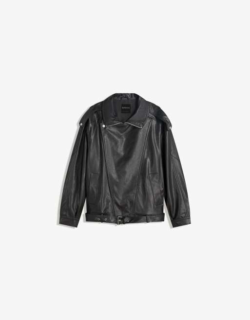 Bershka - Veste en similicuir - Noir, 4 de 4