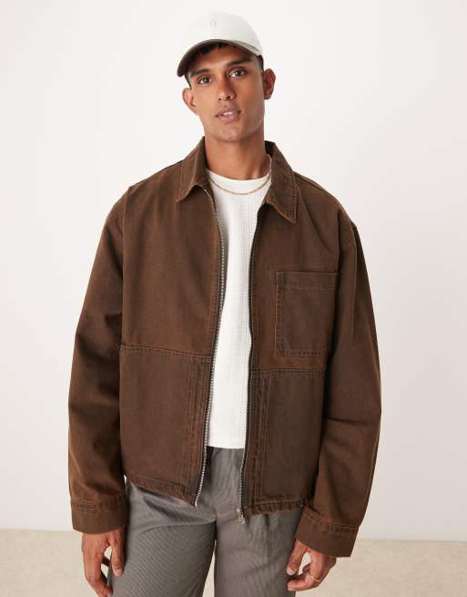 Bershka Veste en toile style workwear Marron clair ASOS