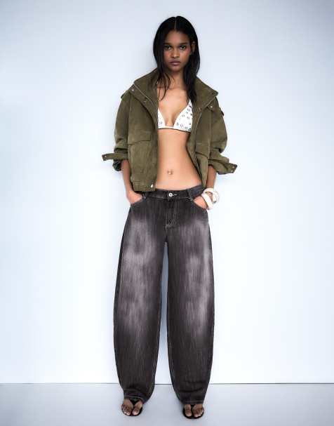 Bershka - Veste imitation daim - Kaki - view 1