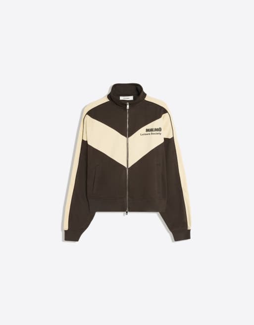 Bershka veste imprimée à col montant marron, 5 de 5