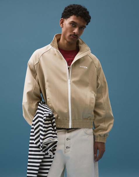Bershka - Veste imprimée à fermeture éclair - Camel - view 1