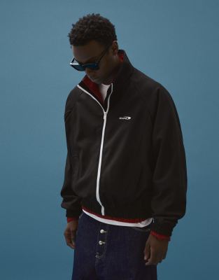 Bershka - Veste imprimée à fermeture éclair - Noir