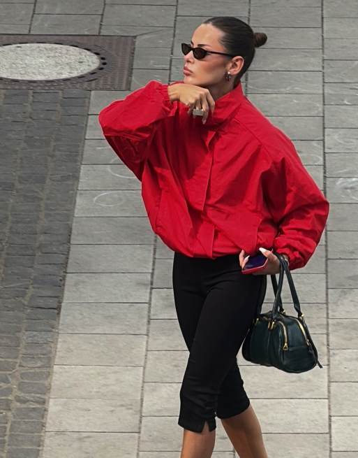 Bershka - Veste oversize en nylon à manches chauve-souris - Bleu, 3 de 5