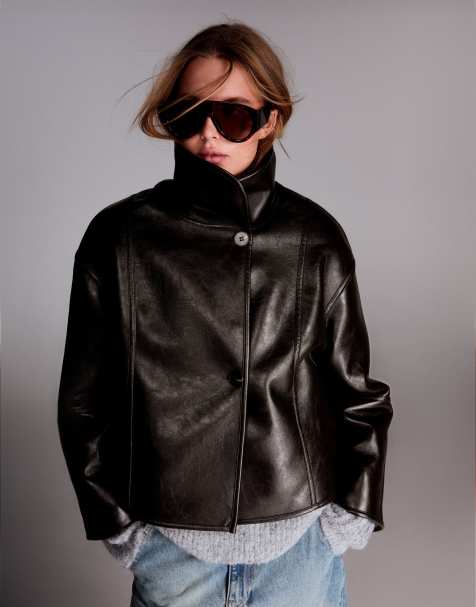 Bershka Veste réversible double face marron - view 1