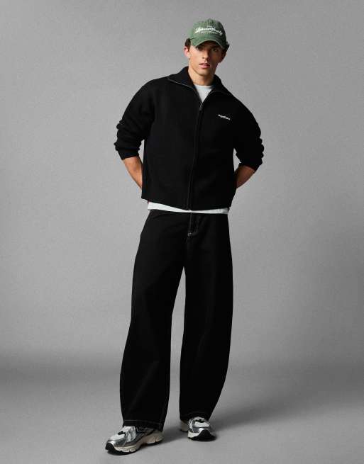 Bershka - Veste zippée en maille coupe carrée - Noir, 3 de 7