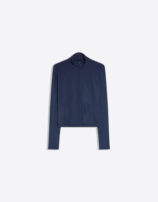 Bershka veste zippée en tissu technique bleue, 5 de 5