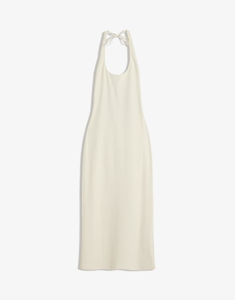 Bershka - Vestito midi testurizzato bianco - view 1