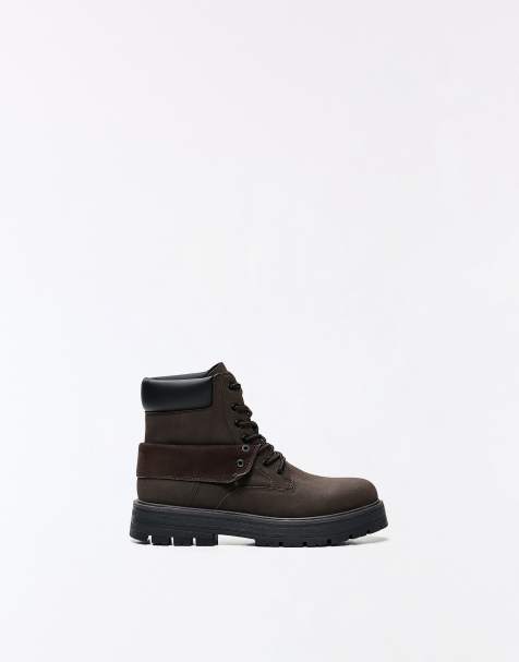 Bershka veterlaarzen in bruin - view 1