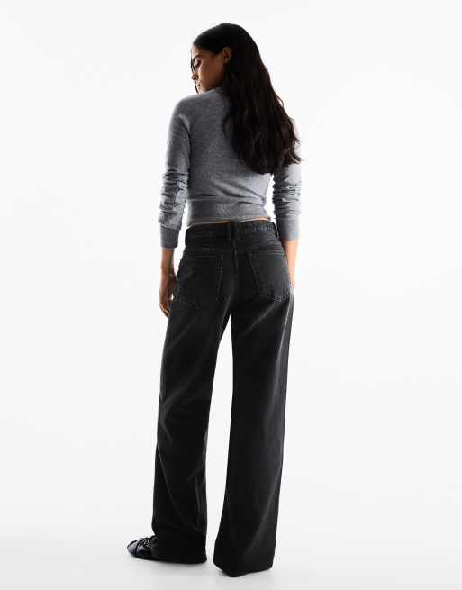 Bershka vida jeans i svart, 3 av 5