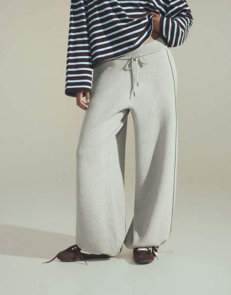 Bershka vida joggers i ljusgrått - view 1