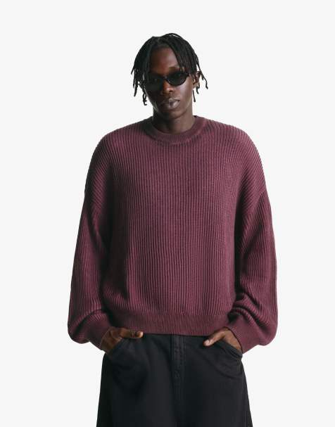 Bershka – Vinröd tröja med boxig passform - view 1