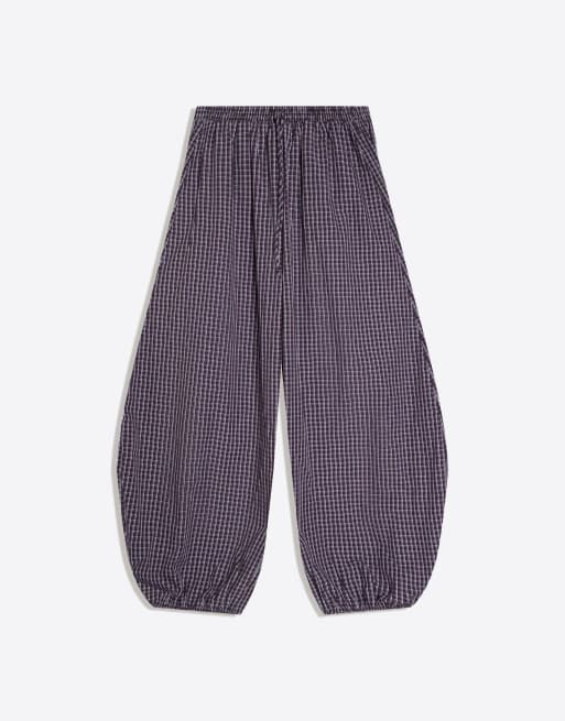 Bershka – Vinröda bloomer-byxor i poplin, 2 av 4