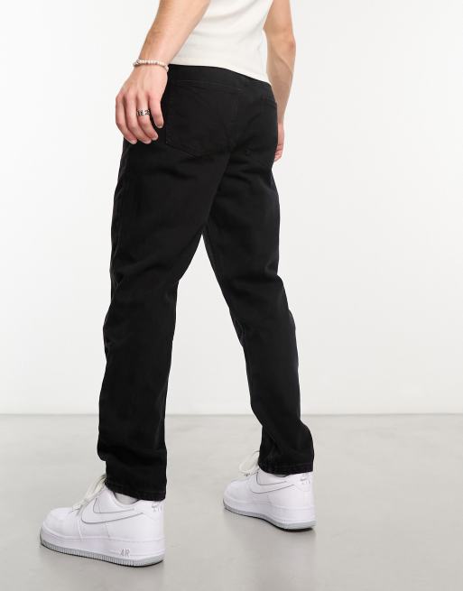 Bershka – Vintage-Jeans in Schwarz mit geradem Schnitt, 4 von 4