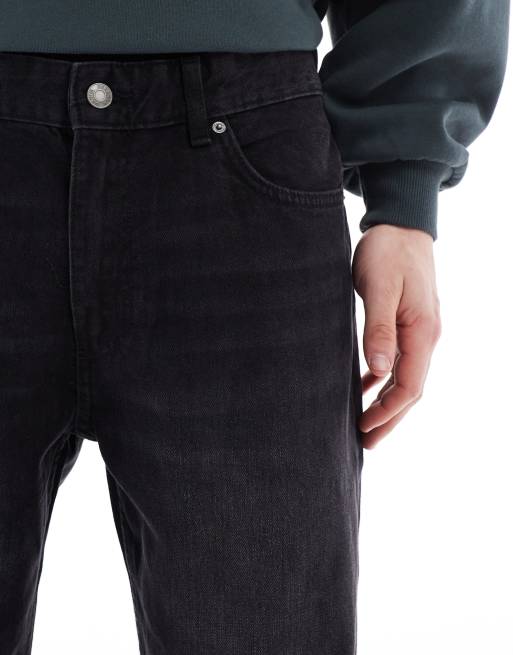 Bershka – Vintage-Jeans in Schwarz mit geradem Schnitt, 4 von 5