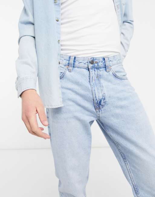 Bershka vintage straight fit jeans in light blue ASOS