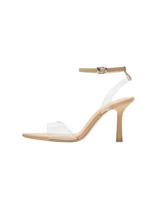  vinyl heeled sandals in transparent