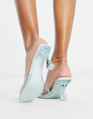 light blue clear heels