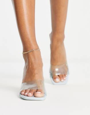 light blue clear heels