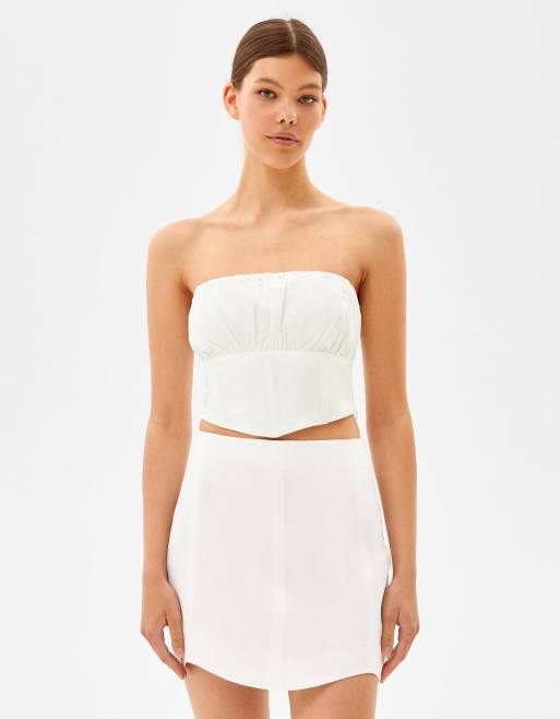 Bershka – Vit a-linjeskuren minikjol