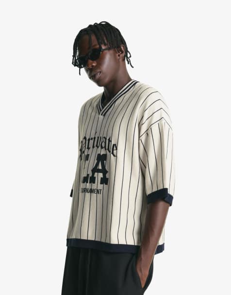 Bershka – Vit, sportig t-shirt med korta ärmar - view 1