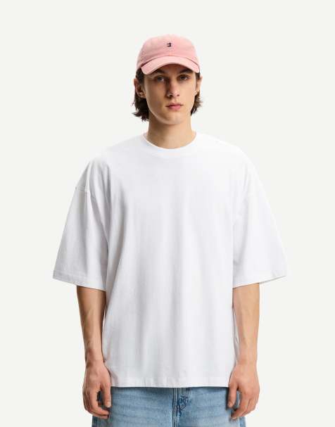 Bershka – Vit t-shirt med korta ärmar i oversize - view 1